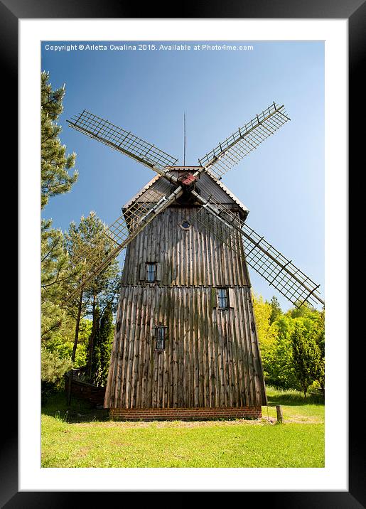 Wooden windmill Kozlak house Framed Mounted Print by Arletta Cwalina