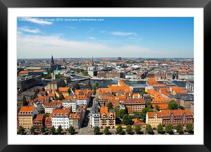 Copenhagen City View Framed Mounted Print by Sarah George
