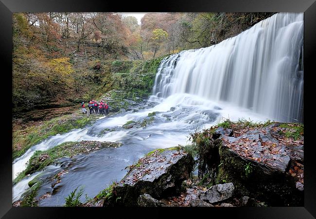  sgwd clun gwyn waterfall Framed Print by Tony Bates