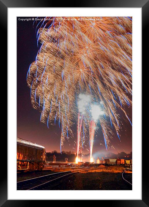 Guy Fawkes Night Fireworks  Framed Mounted Print by David Birchall