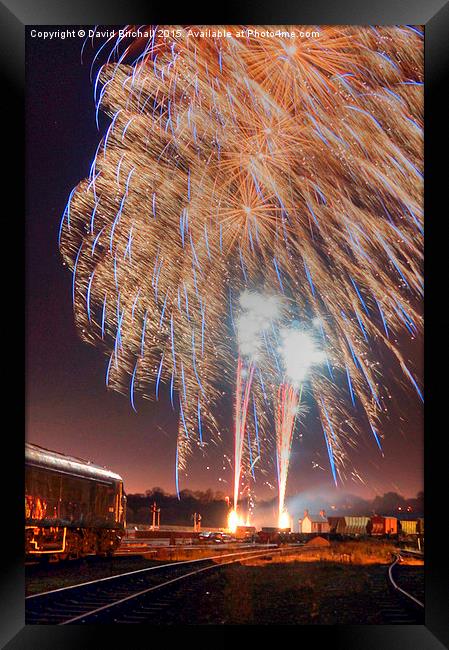 Guy Fawkes Night Fireworks  Framed Print by David Birchall