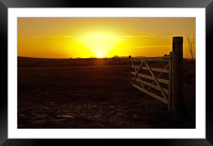 Cornish Sunset Framed Mounted Print by Rob Hawkins