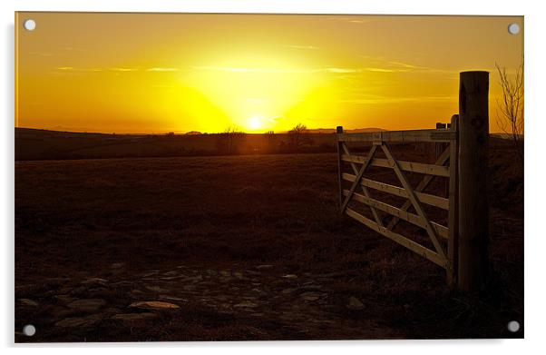 Cornish Sunset Acrylic by Rob Hawkins