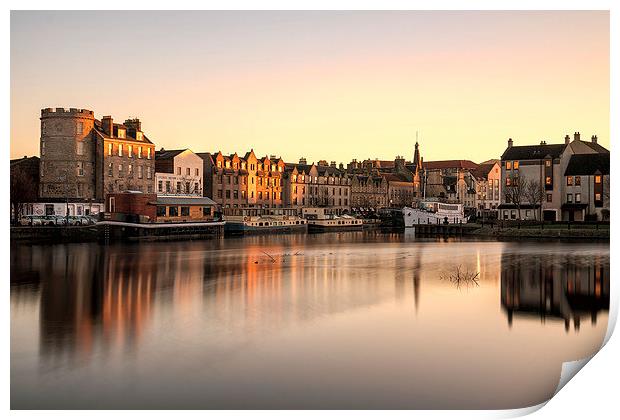  Winter Sunset at the Shore, Leith Print by Miles Gray