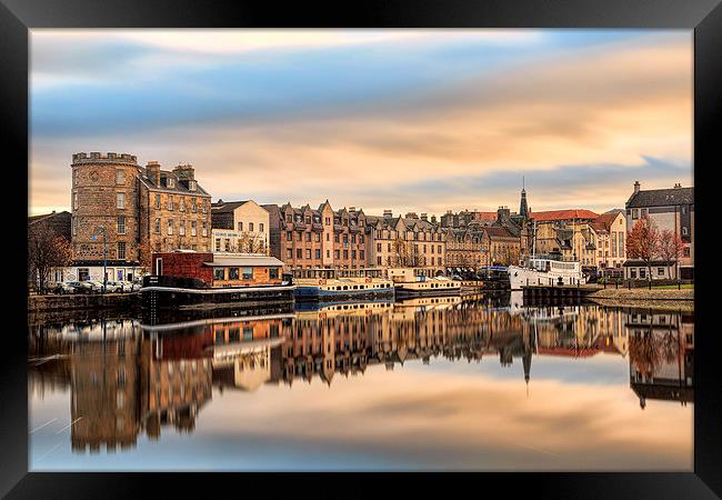 Autumn Colours, the Shore in Leith Framed Print by Miles Gray