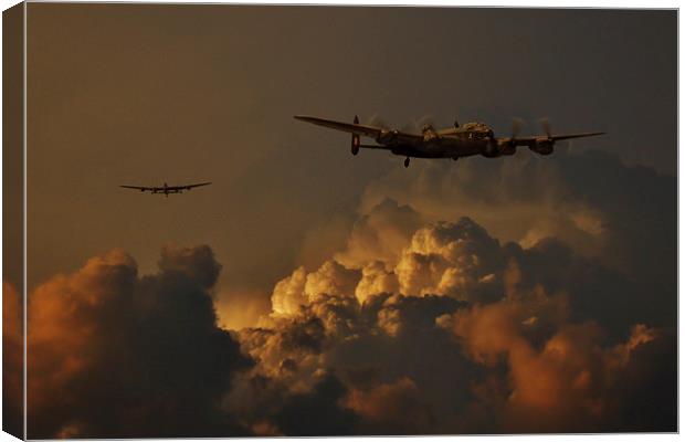 Lancasters above the storm  Canvas Print by Oxon Images