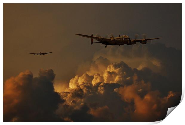 Lancasters above the storm  Print by Oxon Images
