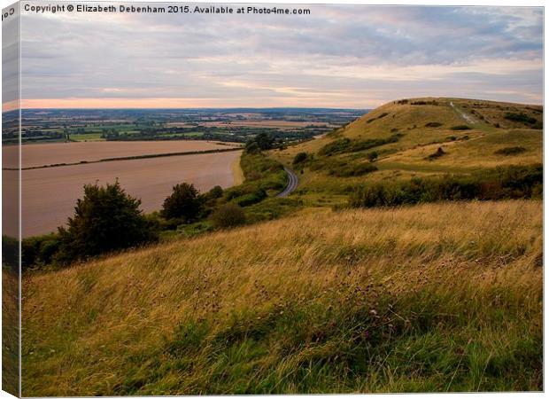  View to the Beacon from Steps Hill, Ivinghoe Canvas Print by Elizabeth Debenham
