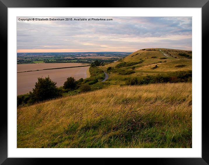  View to the Beacon from Steps Hill, Ivinghoe Framed Mounted Print by Elizabeth Debenham