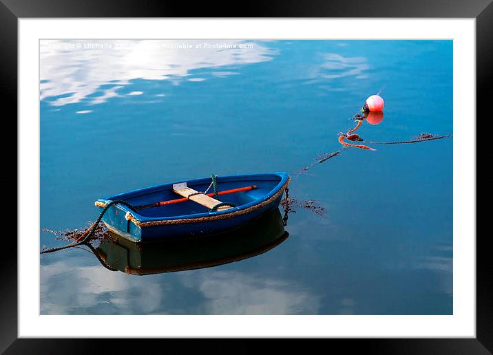  Little Blue Boat Framed Mounted Print by Michelle BAILEY