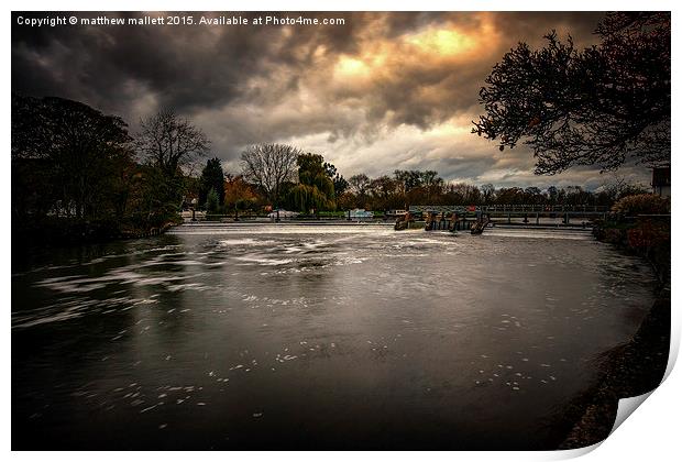  Goring On Thames Lock Print by matthew  mallett