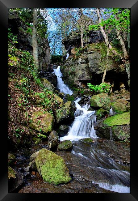  Lumsdale Valley Waterfall Framed Print by Jamie Dumbleton