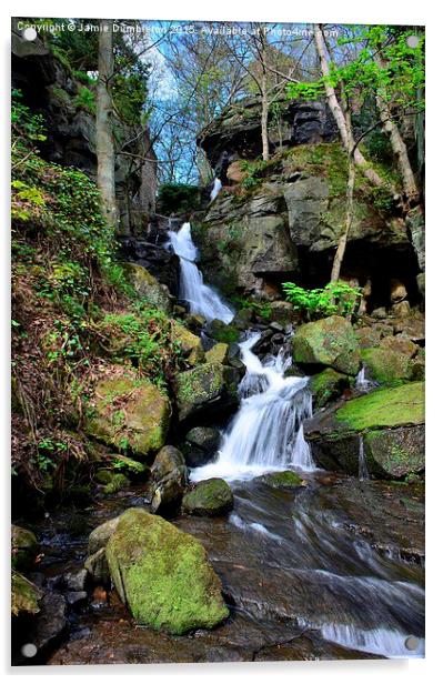  Lumsdale Valley Waterfall Acrylic by Jamie Dumbleton