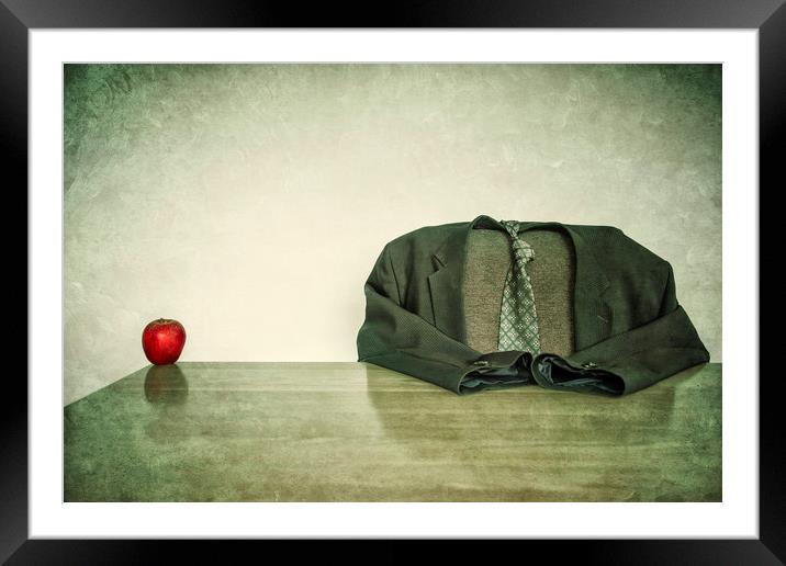  Hollow Man and Red Apple Framed Mounted Print by Svetlana Sewell