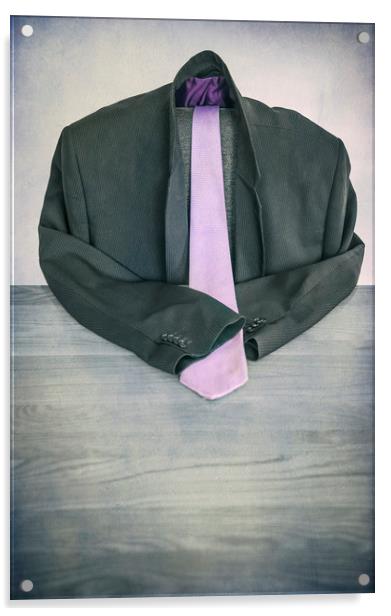  Hollow Man with Purple Tie Acrylic by Svetlana Sewell