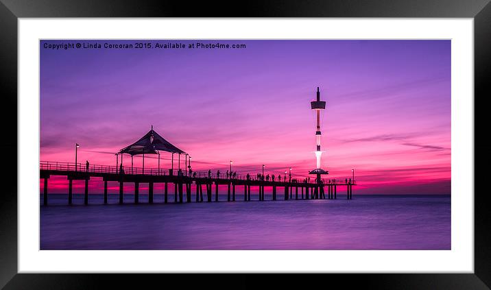  Sunset on Brighton Jetty Framed Mounted Print by Linda Corcoran LRPS CPAGB