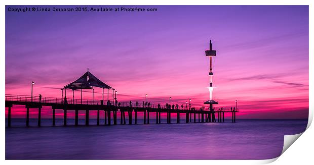  Sunset on Brighton Jetty Print by Linda Corcoran LRPS CPAGB