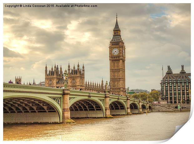  Westminster Bridge Print by Linda Corcoran LRPS CPAGB