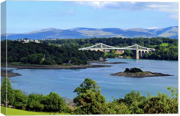  Menai Suspension Bridge Canvas Print by David Chennell