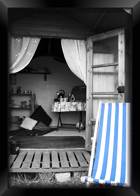A Home from Home, Vintage View of a Beach Hut, Nor Framed Print by Johanna Garlike