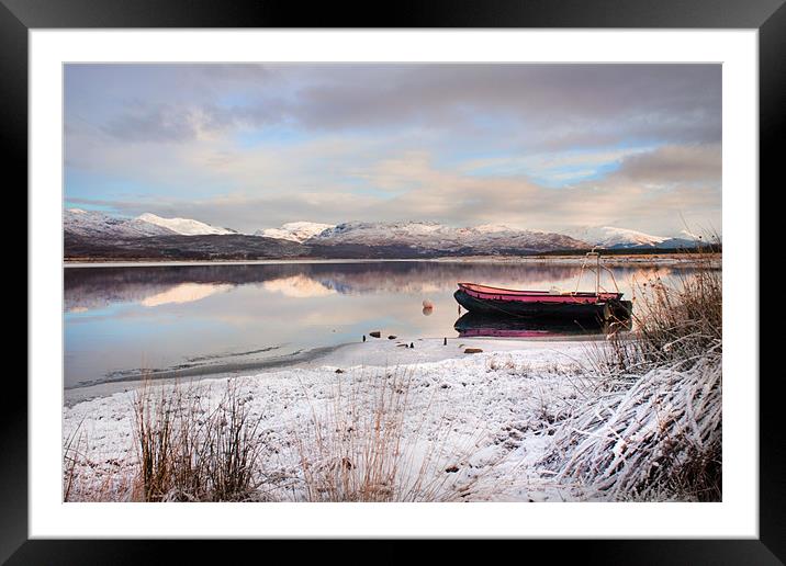 Quiet day on the Loch Framed Mounted Print by Jim kernan