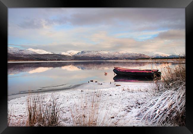 Quiet day on the Loch Framed Print by Jim kernan