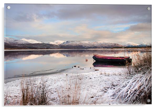 Quiet day on the Loch Acrylic by Jim kernan