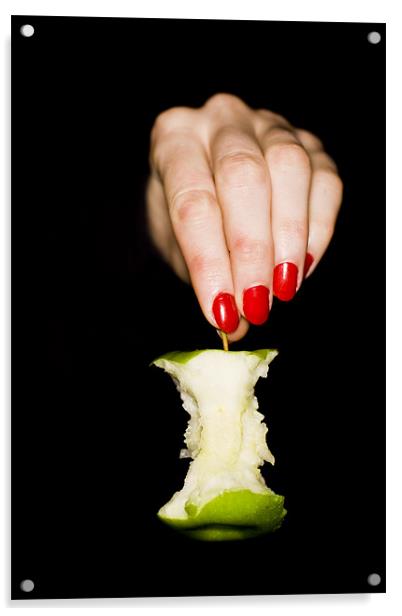 The eaten apple Acrylic by Gabor Pozsgai