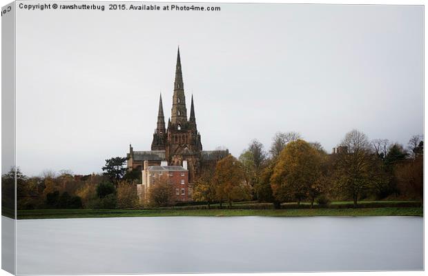 Lichfield Cathedral And Stowe Pool Canvas Print by rawshutterbug 