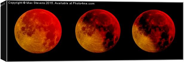  Blood Moon in three phases Canvas Print by Max Stevens