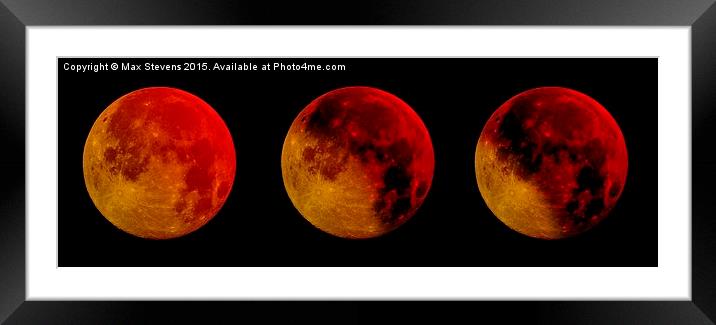 Blood Moon in three phases Framed Mounted Print by Max Stevens