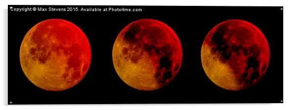  Blood Moon in three phases Acrylic by Max Stevens