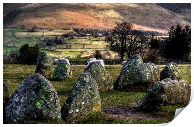  Cumbrian Stone circle Print by David Portwain
