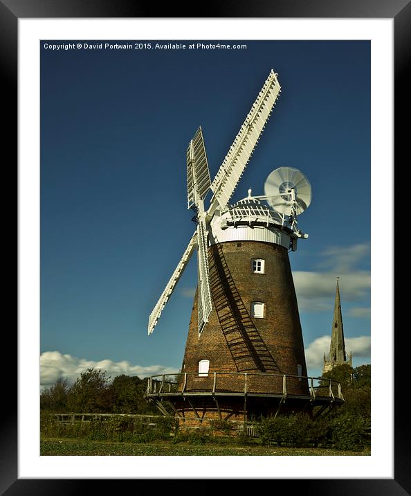  Thaxted historic windmill Framed Mounted Print by David Portwain