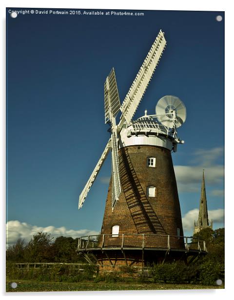  Thaxted historic windmill Acrylic by David Portwain