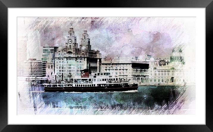  Ferry across the Mersey Framed Mounted Print by dave mcnaught