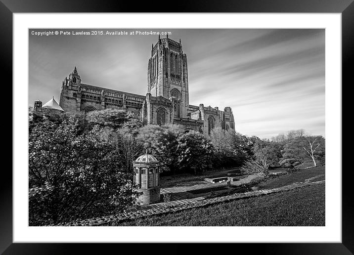  Liverpool Cathedral Mono Framed Mounted Print by Pete Lawless