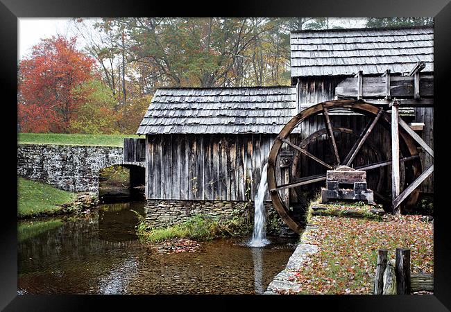  Marbry Mill Falling Water Framed Print by Tom and Dawn Gari