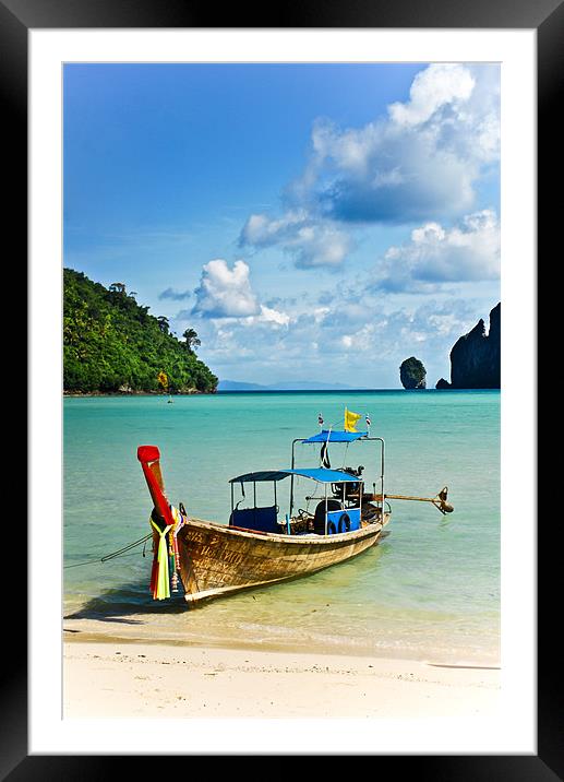 Thailand Boat Framed Mounted Print by Alexander Mieszkowski