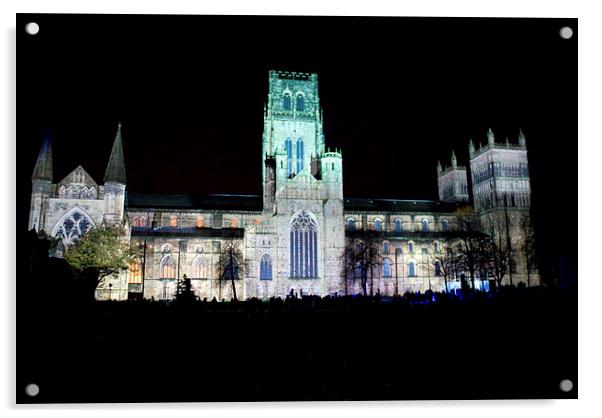  Durham, cathedral, lumiere, multi colour,landscap Acrylic by eric carpenter