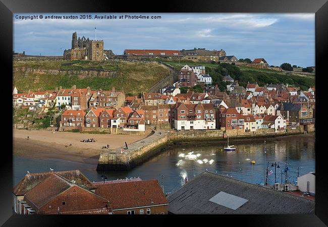  WHITBY SKY LINE Framed Print by andrew saxton