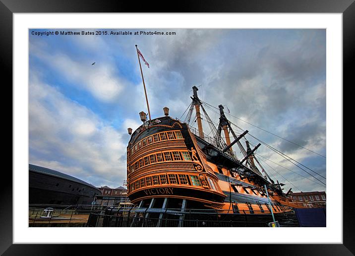  HMS Victory Framed Mounted Print by Matthew Bates