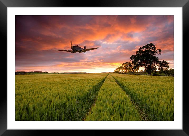 Spitfire Country Framed Mounted Print by J Biggadike
