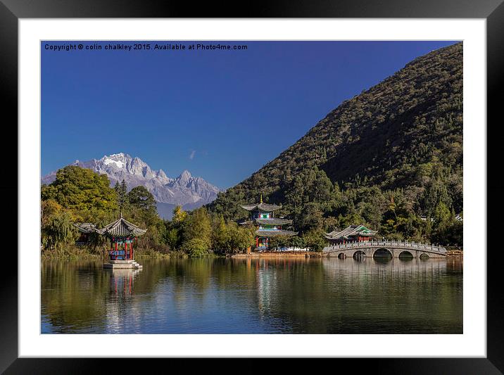  Black Dragon Lake - Lijiang, China Framed Mounted Print by colin chalkley