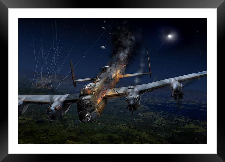 Escape at Mailly, Lancaster LL743  Framed Mounted Print by Gary Eason