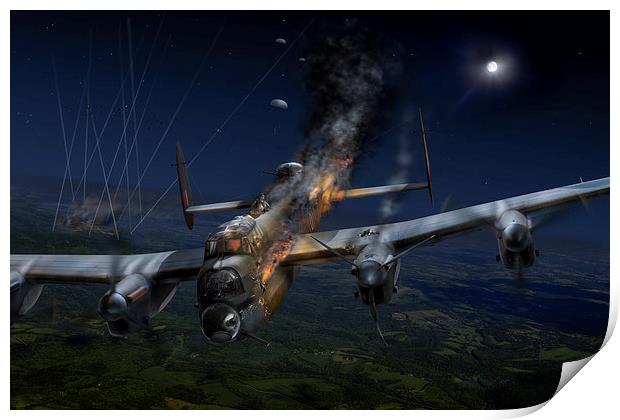 Escape at Mailly, Lancaster LL743  Print by Gary Eason