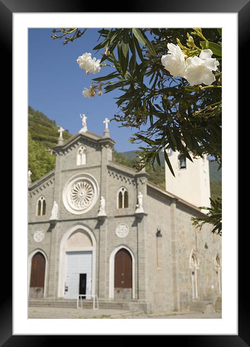 The church of San Giovanni Battista, Riomaggiore Framed Mounted Print by Ian Middleton
