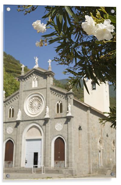 The church of San Giovanni Battista, Riomaggiore Acrylic by Ian Middleton
