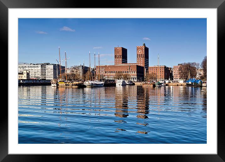 Oslo Harbour Framed Mounted Print by Valerie Paterson