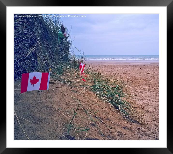  Juno Beach Canadian Flag Framed Mounted Print by Michael Wood
